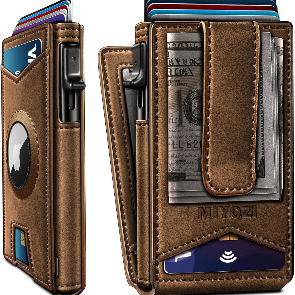 Airtag Wallet Mens Wallet With Money Clip Gift Boxed,Slim Front Pocket Wallet Rf